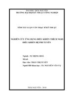 tóm tắt luận văn thạc sĩ kỹ thuật NGHIÊN cứu ỨNG DỤNG điều KHIỂN THÍCH NGHI điều KHIỂN hệ PHI TUYẾN 