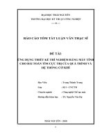 tóm tắt luận văn thạc sĩ kỹ thuật ứng dụng thiết kế thí nghiệm bằng máy tính cho bài toán tìm cực trị của quá trình và hệ thống cơ khí 