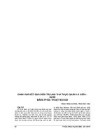 GIÁ TRỊ MIC CARBAPENEM của ACINETOBACTER BAUMANNII TRONG THỰC HÀNH lâm SÀNG ở BỆNH VIỆN THỐNG NHẤT ĐỒNG NAI