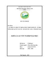Vai trò của phụ nữ trong phát triển kinh tế   xã hội nông hộ tại xã cao tân – huyện pác nặm – tỉnh bắc kạn