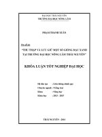 Thu th ập và lưu giữ một số giống đậu xanh tại trường đại học nông lâm thái nguyên