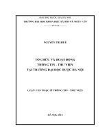 Tổ chức và hoạt động thông tin   thư viện tại trường đại học dược hà nội 