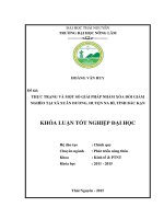 Thực trạng và một số giải pháp nhằm xóa đói giảm nghèo tại xã xuân dương   huyện na rì   tỉnh bắc kạn