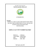 Đánh giá vai trò của hoạt động khuyến nông trong việc phát triển mô hình trồng ớt ngọt trên địa bàn xã hoằng thái   huyện hoằng hóa   tỉnh thanh hóa