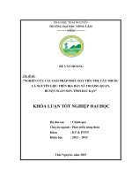 Nghiên cứu các giải pháp thúc đẩy tiêu thụ cây thuốc lá nguyên liệu trên địa bàn xã thượng quan – huyện ngân sơn – tỉnh bắc kạn