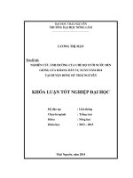 Nghiên cứu ảnh hưởng của chế độ tưới nước đến giống lúa khang dân vụ xuân năm 2014 tại huyện đồng hỷ thái nguyên