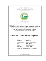 Nghiên cứu thực trạng và đề xuất một số giải pháp nhằm nâng cao thu nhập cho người dân trong xây dựng nông thôn mới tại xã tân hòa – huyện phú bình – tỉnh thái nguyên