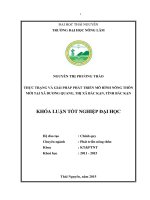 Thực trạng và giải pháp phát triển mô hình nông thôn mới tại xã dương quang   thị xã bắc kạn   tỉnh bắc kạn