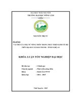 Vai trò của phụ nữ trong phát triển kinh tế hộ trên địa bàn xã bảo thành   huyện yên thành   tỉnh nghệ an