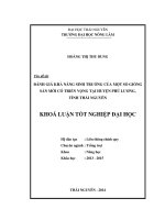 Đánh giá khả năng sinh trưởng của một số giống sắn mới có triển vọng tại huyện phú lương, tỉnh thái nguyên