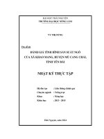 Đánh giá tình hình sản suất ngô của xã khao mang, huyện mù cang chải, tỉnh yên bái