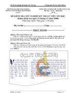 ĐỀ THI TỐT NGHIỆP TIN HỌC VĂN PHÒNG  ĐỀ 6  ( KHOA CNTT BKDN)