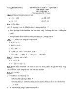 Đề thi khảo sát chất lượng đầu năm lớp 6 môn toán năm 2013 2014 trường THCS bình minh, hà nội