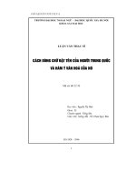 Luận văn thạc sĩ cách dùng chữ đặt tên của người trung quốc và hàm ý văn hoá của nó