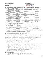 Kiểm tra 45 phút lần 3 tiếng anh lớp 11 