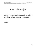dịch vụ ngân hàng trực tuyền và cách sử dụng các loại thẻ