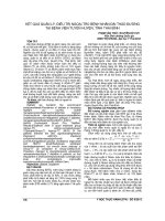 KẾT QUẢ QUẢN lý, điều TRỊ NGOẠI TRÚ BỆNH NHÂN đái THÁO ĐƯỜNG tại BỆNH VIỆN TUYẾN HUYỆN, TỈNH THÁI BÌNH