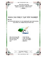 Báo cáo thực tập tốt nghiệp KẾ TOÁN BÁN HÀNG VÀ XÁC ĐỊNH KẾT QUẢ BÁN HÀNG TẠI CÔNG TY TNHH TM  DV HUY HÀ