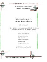 CƠ CHẾ TRUYỀN dẫn của CHÍNH SÁCH TIỀN tệ có HIỆU QUẢ NHƯ THẾ nào ở NHỮNG nước có THU NHẬP THẤP một CUỘC KHẢO sát với BẰNG CHỨNG THỰC NGHIỆM