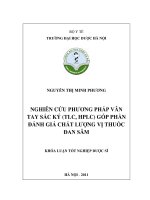 Nghiên cứu phương pháp vân tay sắc ký TLC HPLC góp phần đánh giá chất lượng vị thuốc đan sâm