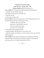 Đề thi khảo sát chất lượng hè môn ngữ văn lớp 6 năm 2014   2015