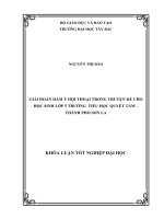 khóa luận tốt nghiệp đại học giải đoán hàm ý hội thoại trong truyện kể cho học sinh lớp 5