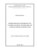 Mô hình trợ giúp người khuyết tật vận động tại trung tâm sống độc lập 42 kim mã thượng, ba đình, hà nội 