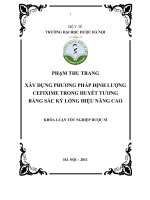 Xây dựng phương pháp định lượng cefixime trong huyết tương bằng sắc ký lỏng hiệu năng cao