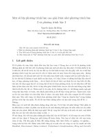 Phương pháp giải nhanh một số lớp phương trình bậc cao