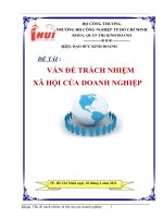 VẤN đề TRÁCH NHIỆM   xã hội của DOANH NGHIỆP
