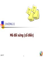 Bài giảng Quản trị mạng :  Chương 2 : Mã đối xứng (cổ điển)