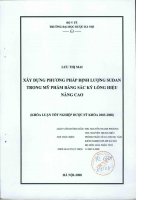 Xây dựng phương pháp định lượng sudan trong mỹ phẩm bằng sắc ký lỏng hiệu năng cao