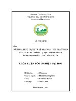 Đánh giá thực trạng và đề xuất giải pháp phát triển làng nghề dệt mành cọ tại xã đồng thịnh   huyện định hóa   tỉnh thái nguyên