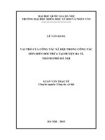 Vai trò của công tác xã hội trong công tác dồn điền đổi thửa tại huyện ba vì, thành phố hà nội 