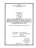 Khảo sát tình hình sử dụng và tác dụng không mong muốn của thuốc chống lao trên bệnh nhân điều trị tại bệnh viện lao và bệnh viện phổi TW