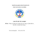 Nâng cao hiệu quả sử dụng vốn của công ty cổ phần đầu tư tây bắc chi nhánh hải dương