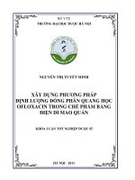 Xây dựng phương pháp định lượng đồng phân quang học ofloxain trong chế phẩm bằng điện di mao quản