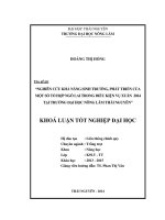Nghiên cứu khả năng sinh trưởng, phát triển của một số tổ hợp ngô lai trong điều kiện vụ xuân 2014 tại trường đại học nông lâm thái nguyên