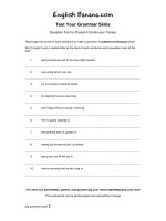 question forms present continuous tense 