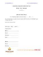 BIÊN bản THỎA THUẬN 