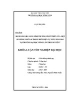 Đánh giá khả năng sinh trưởng, phát triển của một số giống ngô lai trong điều kiện vụ xuân năm 2014 tại trường đại học nông lâm thái nguyên