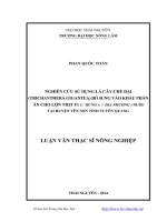 Nghiên cứu sử dụng lá cây chè đại (trichanthera gigantea) bổ sung vào khẩu phần ăn cho lợn thịt f1 nuôi tại huyên yên sơn tỉnh tuyên quang