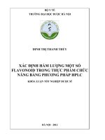 Xác định hàm lượng một số flavonoid trong thực phẩm chức năng bằng phương pháp HPLC