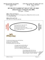 ĐỀ THI TỐT NGHIỆP KĨ THUẬT VIÊN  ĐỀ 1 ( KHOA CNTT BKDN )