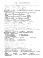 Bài tập tiếng anh lớp 11, bài 9  the  post office 