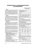 ẢNH HƯỞNG lên HOẠT độ AST, ALT, hàm LƯỢNG BILIRUBIN TOÀN PHẦN THỎ của CAO KHÁN mẫn THÔNG tỵ