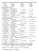 Bài tập tiếng anh 10 ôn thi 