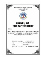 Hoạt động đầu tư phát triển tại Công ty TNHH MTV Máy kéo và Máy nông nghiệp. Thực trạng và giải pháp