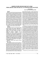 NGHIÊN cứu điều KIỆN bảo đảm CHẤT LƯỢNG TRONG LIÊN kết CUNG cấp DỊCH vụ y tế tại đại học QUỐC GIA hà nội