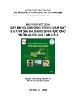Báo cáo kết quả xây dựng chương trình Giám sát  đánh giá đa dạng sinh học cho vườn quốc gia Tam Đảo